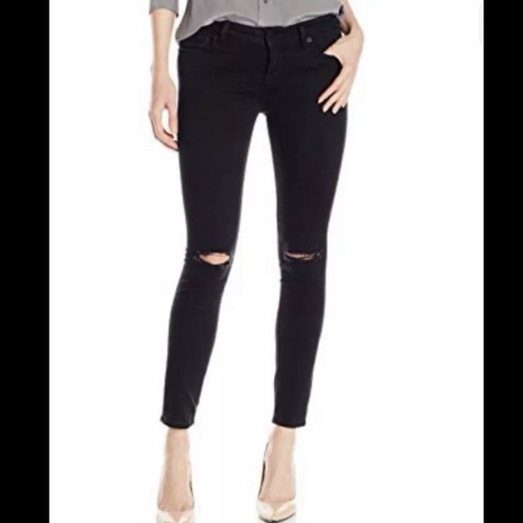 Lucky Brand Denim - Lucky brand mid rise lolita skinny black distressed jeans